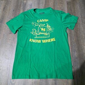 NEW STRANGER THINGS Shirt CAMP KNOW WHERE t-shirt Dustin Large OFFICIAL NETFLIX